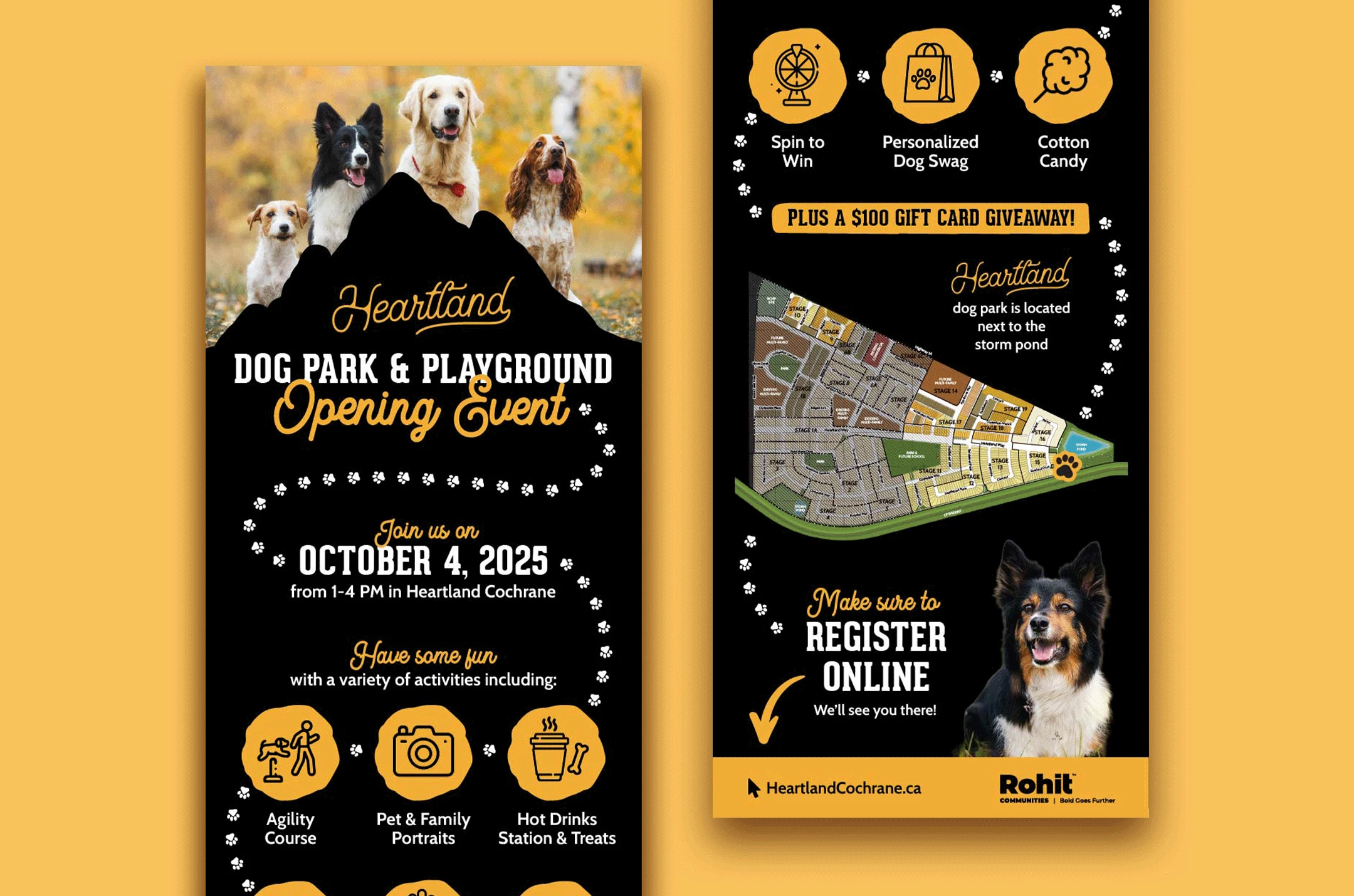 Heartland dog park opening email for Rohit
