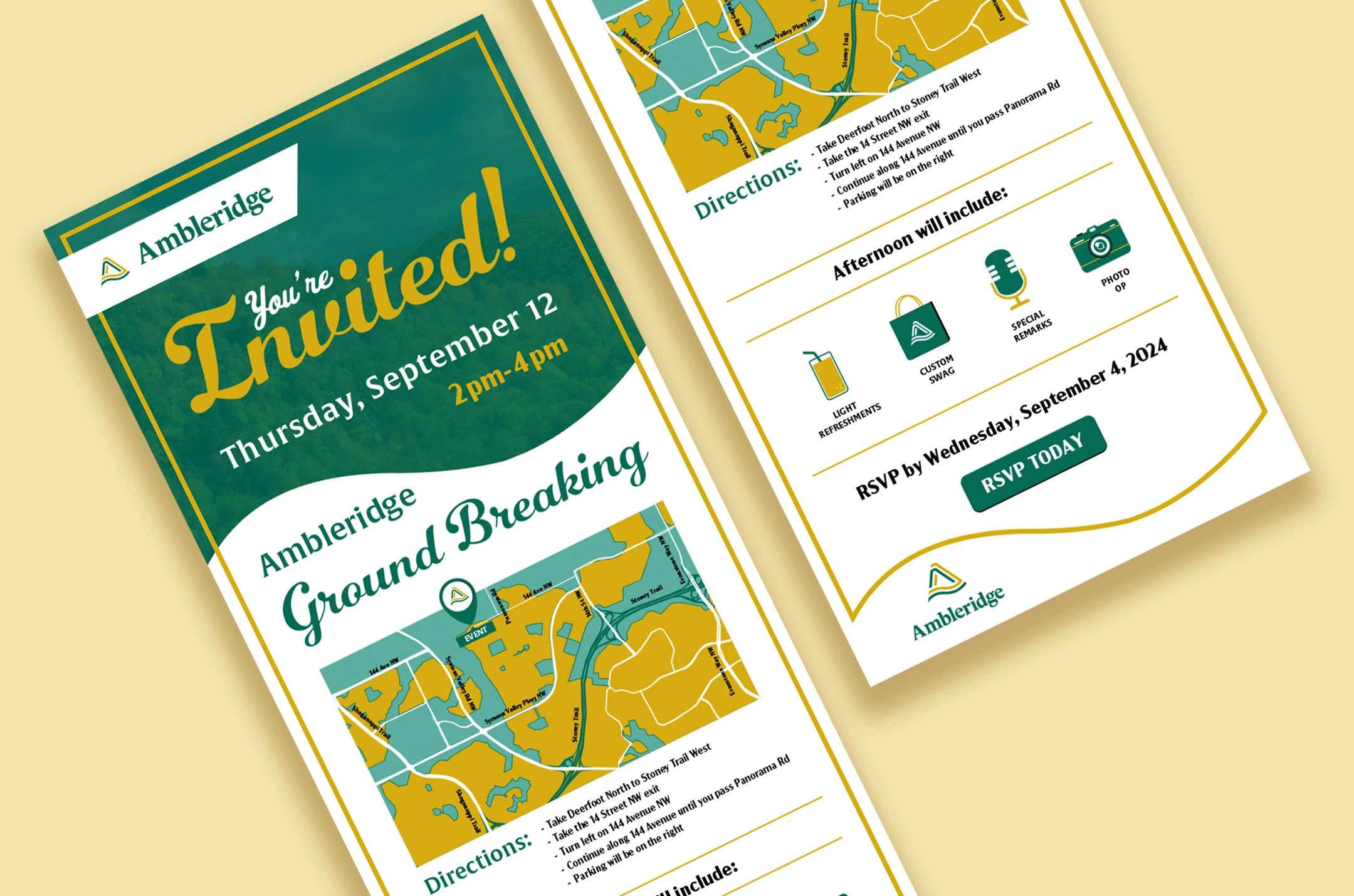 Ambleridge ground breaking invitation for Qualico Communities