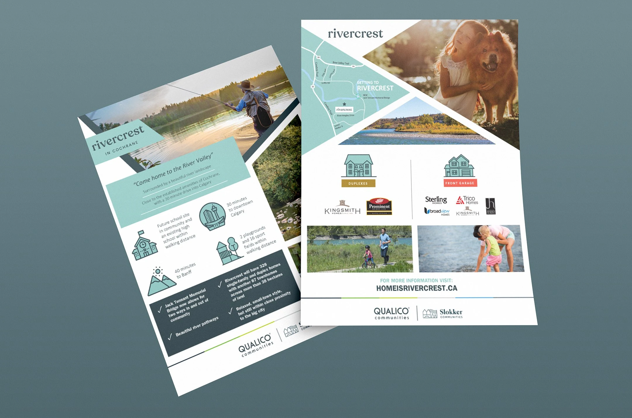 Rivercrest in Cochrane feature sheets for Qualico Communities